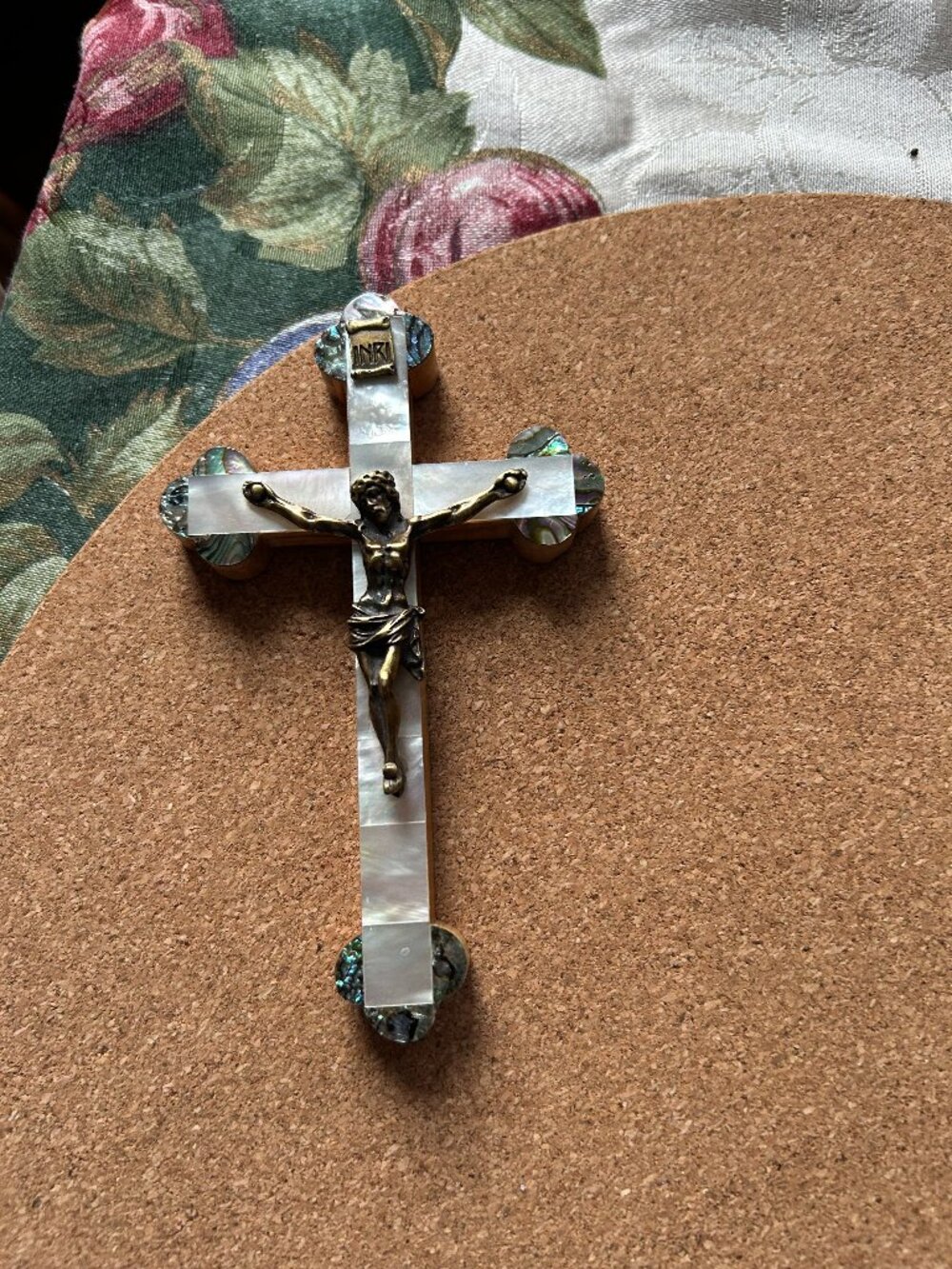 MOTHER OF PEARL /ABALONE CROSS